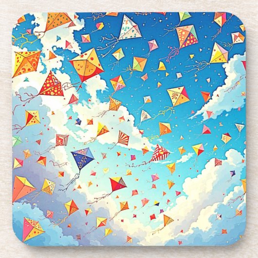 Joyful Kites Soaring High Getränkeuntersetzer (Vorderseite)