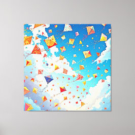 Joyful Kites Soaring High Leinwanddruck