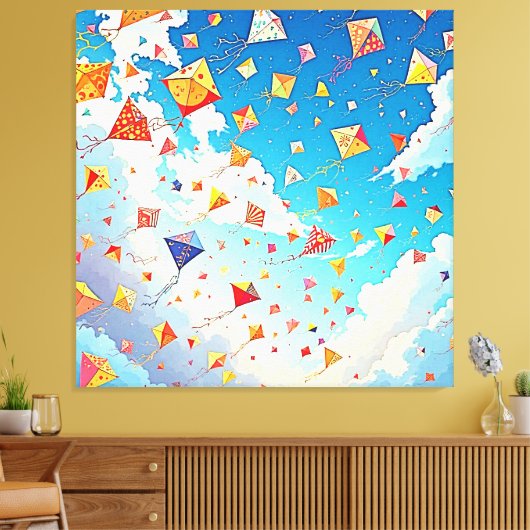 Joyful Kites Soaring High Leinwanddruck (Insitu (Wohnzimmer))