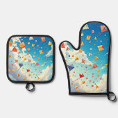 Joyful Kites Soaring High Ofenhandschuh & Topflappen-Set (Vorderseite)