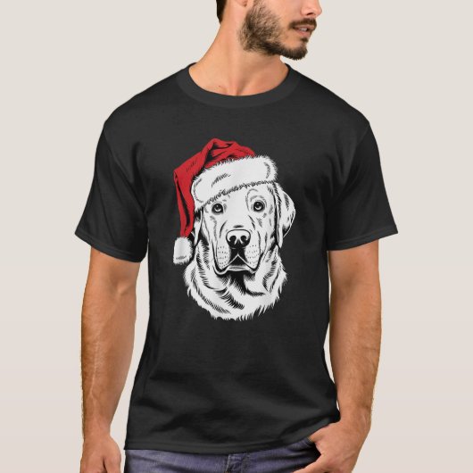 Joyful Lab Santa Dog on Labrador Retriever Christm T-Shirt (Vorderseite)