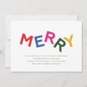 Joyful Lettering Holiday Party Invitations Einladung (Vorderseite)