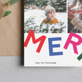 Joyful Lettering Holiday Photo Card Feiertagskarte