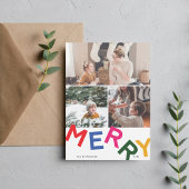 Joyful Lettering Holiday Photo Card Feiertagskarte