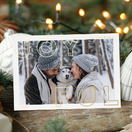 Joyful Letters Foil Holiday Card Folieneinladung