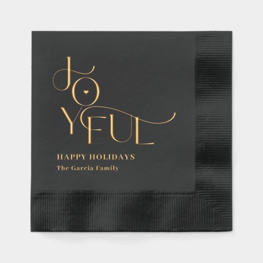 Joyful Life Holiday Party Fox Napkins Servietten Mit Folie (Vorderseite)
