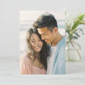 Joyful Light Blue Peach Realistic Photo Einladung (Stehend Vorderseite)