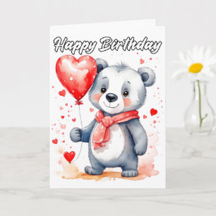 Joyful Little Koala Bear Happy Birthday Karte