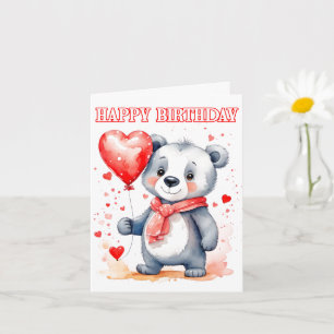 Joyful Little Koala Bear Happy Birthday Karte