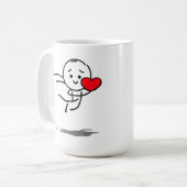 Joyful Love Stickman Heart Leap Graphic Tee Kaffeetasse (Vorderseite Links)