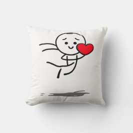 Joyful Love Stickman Heart Leap Graphic Tee Kissen