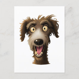 Joyful Lurcher - Cheeky Cartoon Hund Postkarte