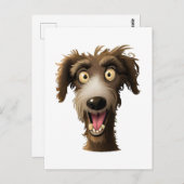 Joyful Lurcher - Cheeky Cartoon Hund Postkarte (Vorne/Hinten)