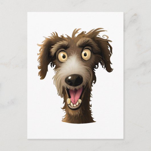 Joyful Lurcher - Cheeky Cartoon Hund Postkarte (Vorderseite)