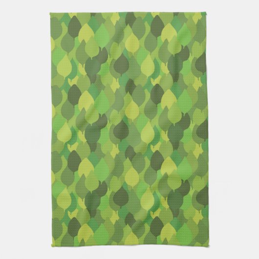 Joyful Lush Blätter - nahtloses Oberflächenmuster. Geschirrtuch (Vertikal)