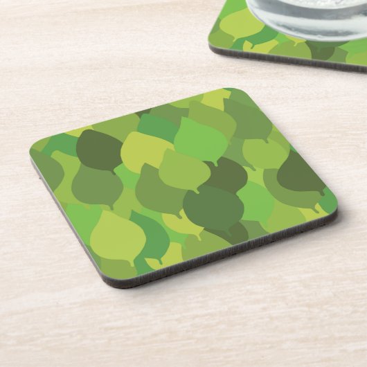 Joyful Lush Blätter - nahtloses Oberflächenmuster. Getränkeuntersetzer (Linke Seite)