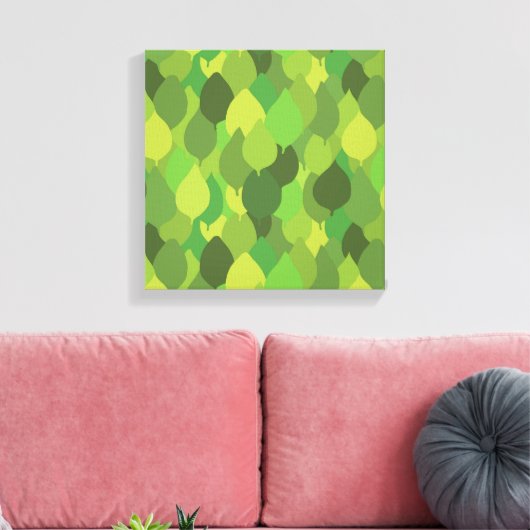 Joyful Lush Blätter - nahtloses Oberflächenmuster. Leinwanddruck (Insitu (Wohnzimmer))