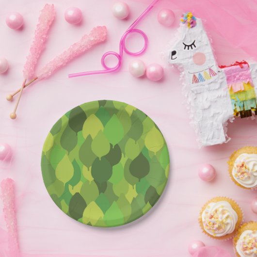 Joyful Lush Blätter - nahtloses Oberflächenmuster. Pappteller (Party)