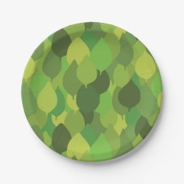 Joyful Lush Blätter - nahtloses Oberflächenmuster. Pappteller