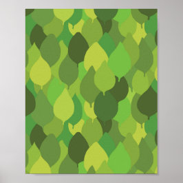 Joyful Lush Blätter - nahtloses Oberflächenmuster. Poster