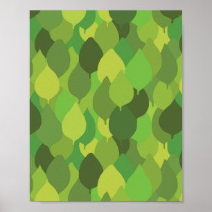 Joyful Lush Blätter - nahtloses Oberflächenmuster. Poster