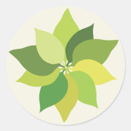 Joyful Lush Blätter - nahtloses Oberflächenmuster. Runder Aufkleber