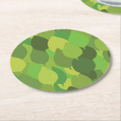 Joyful Lush Blätter - nahtloses Oberflächenmuster. Runder Pappuntersetzer (Angewinkelt)