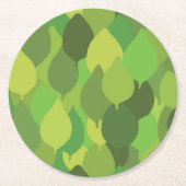 Joyful Lush Blätter - nahtloses Oberflächenmuster. Runder Pappuntersetzer (Vorderseite)