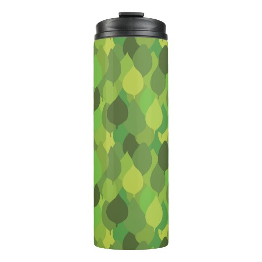 Joyful Lush Blätter - nahtloses Oberflächenmuster. Thermosbecher (Vorderseite)