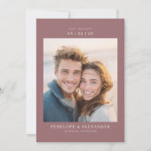 Joyful Maroon Modern Photo Save The Date (Vorderseite)