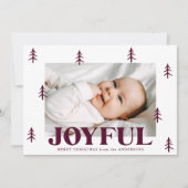 Joyful Merlot Trees 2 Foto Feiertagskarte (Vorderseite)