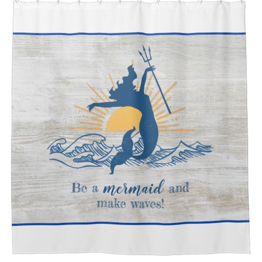 Joyful Mermaid Inspirational Duschvorhang (Vorderseite)