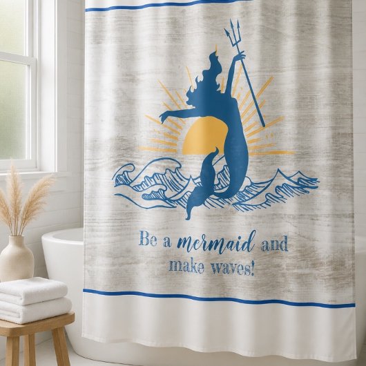 Joyful Mermaid Inspirational Duschvorhang