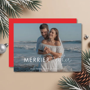 Joyful Merrier Together Couple Celebration Card Feiertagskarte