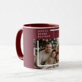 Joyful Merry Blessed Christmas Photo Custom Tasse (Vorderseite Links)