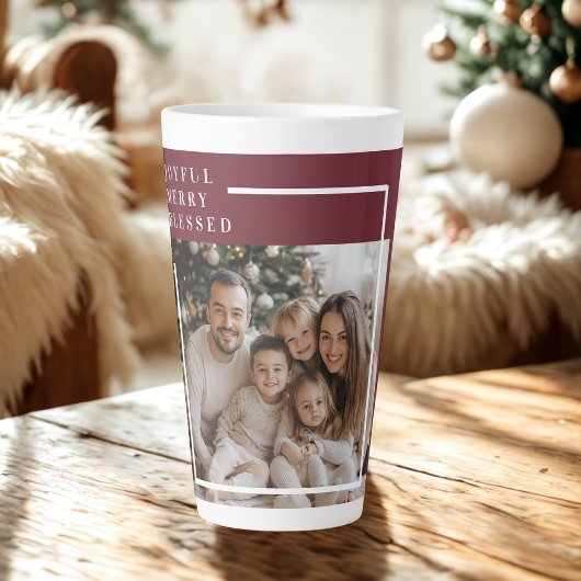 Joyful Merry Blessed Christmas Photo  Milchtasse