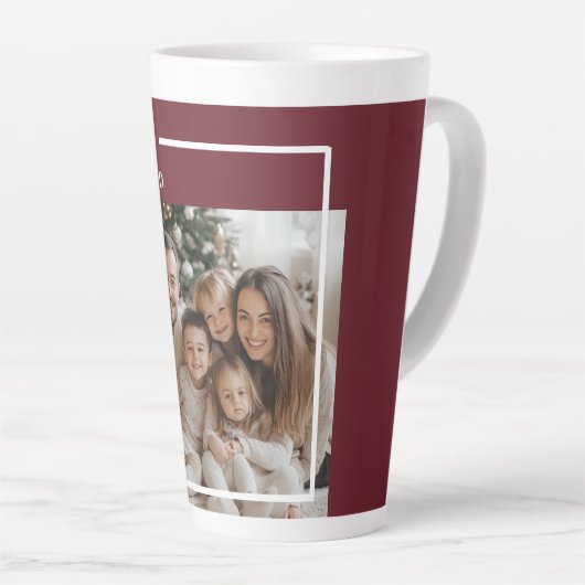 Joyful Merry Blessed Christmas Photo  Milchtasse (Rechte Ecke)