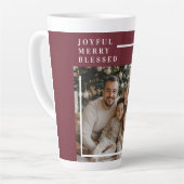 Joyful Merry Blessed Christmas Photo Milchtasse (Linke Ecke)