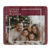 Joyful Merry Blessed Christmas Photo Schneidebrett (Vorderseite)