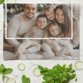 Joyful Merry Blessed Personalized Christmas Photo Geschirrtuch (Gefaltet)