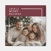 Joyful Merry Blessed Personalized Christmas Photo  Magnet (Vorne)
