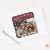 Joyful Merry Blessed Personalized Christmas Photo Quadratischer Aufkleber (Umschlag)