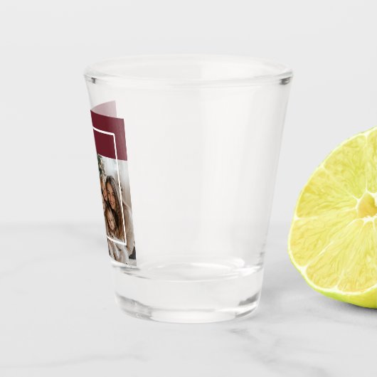 Joyful Merry Blessed Personalized Christmas Photo Schnapsglas (Rechts)