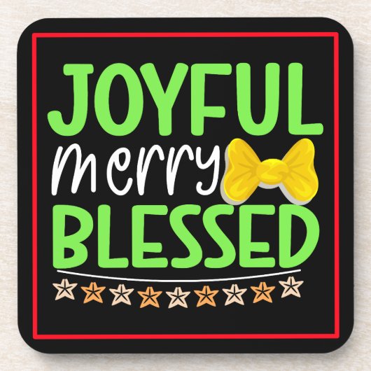 Joyful Merry gesegnet-81053 Getränkeuntersetzer (Vorderseite)