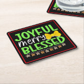 Joyful Merry gesegnet-81053 Rechteckiger Pappuntersetzer (angewinkelt)