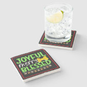 Joyful Merry gesegnet-81053 Steinuntersetzer (Seitenansicht)