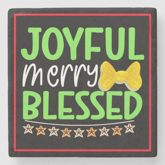 Joyful Merry gesegnet-81053 Steinuntersetzer (Vorderseite)