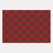 Joyful Merry Gesegnetes modernes Trio Geschenkpapier Set (Vorderseite 3)