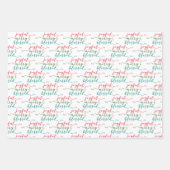 Joyful Merry Gesegnetes modernes Trio Geschenkpapier Set (Vorderseite 2)