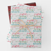 Joyful Merry Gesegnetes modernes Trio Geschenkpapier Set (Beispiel)